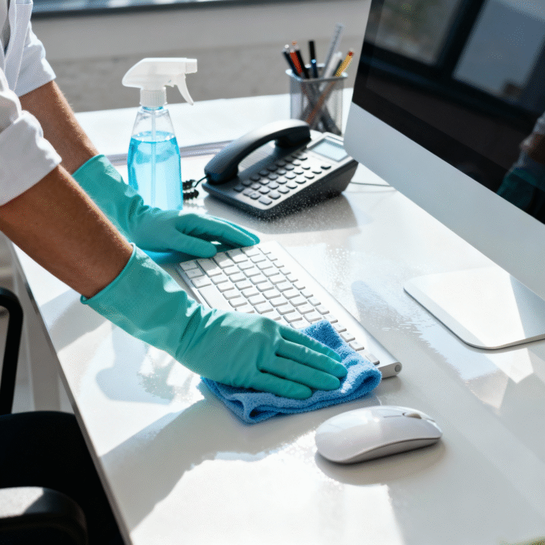 Office cleaning services Columbia MD professional sanitizing high-touch surfaces