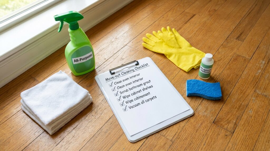 Cleaning checklist and supplies cbfd4e86ed