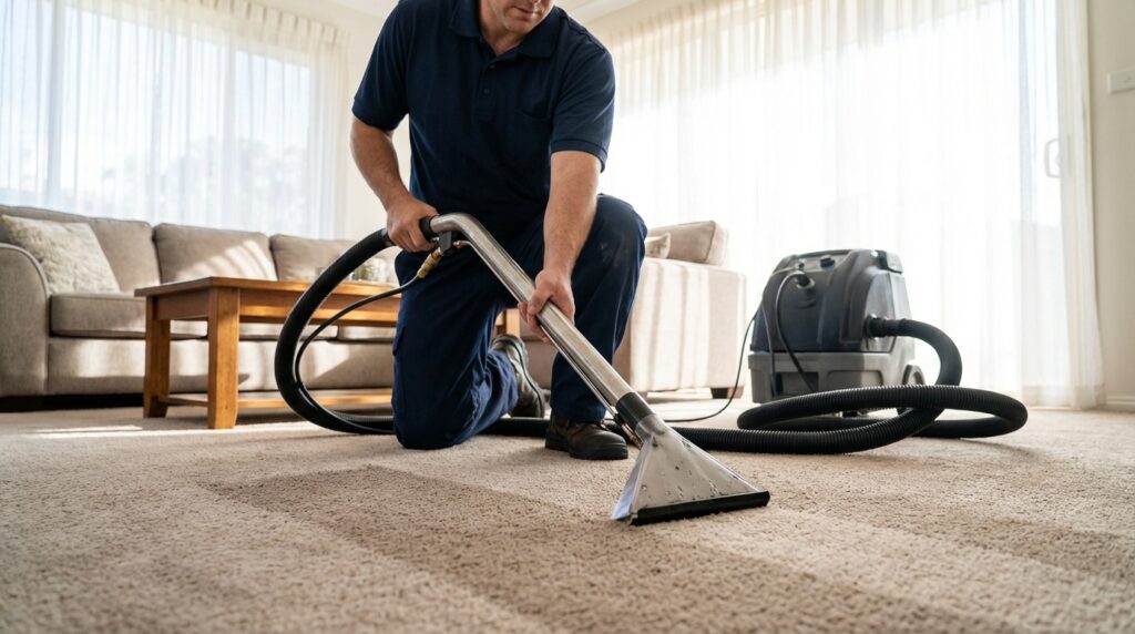 Technician cleaning beige carpet 6ec4e6aedf
