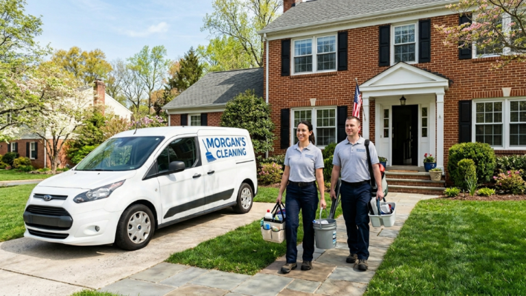Morgan's Cleaning professional team arriving at a Maryland home — home organization vs cleaning difference Maryland
