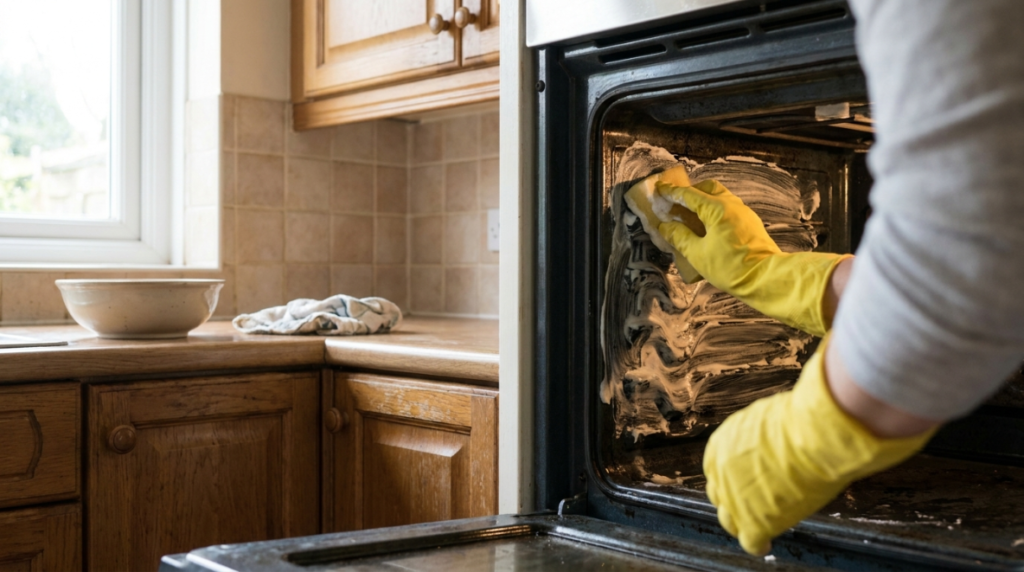 kitchen cleaning Maryland checklist: deep cleaning an oven before Thanksgiving