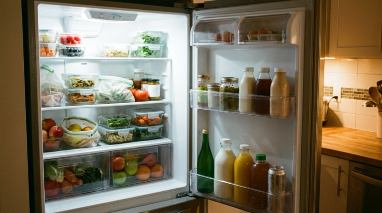 refrigerator zone cleaned as part of a Maryland kitchen cleaning checklist
