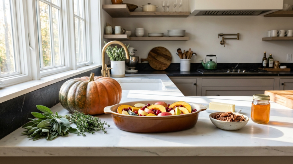 clean kitchen counters ready for Thanksgiving hosting in Maryland